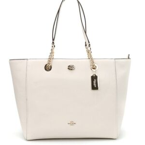 Coach Cream Leather Tote Bag